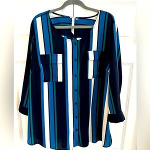 NY Collection Woman striped blouse size 3x